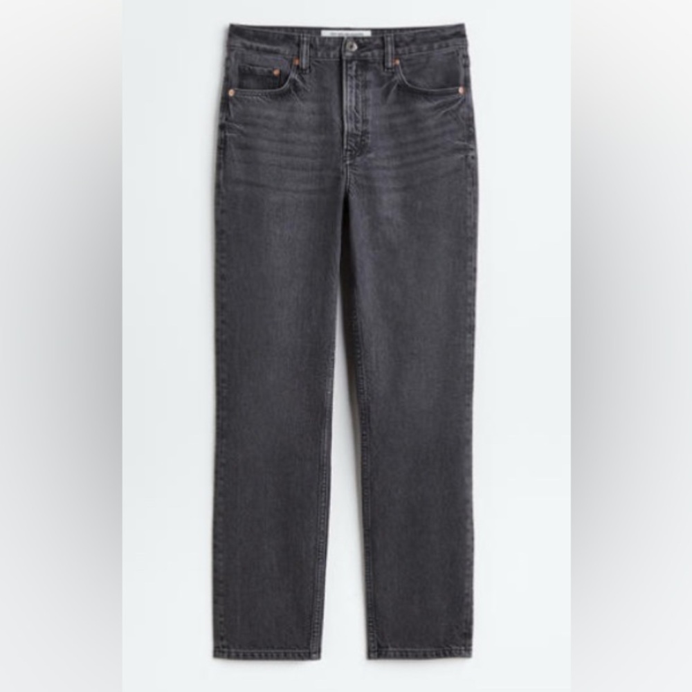 H&M Dark Gray High-Rise Slim Fit Ankle Jeans